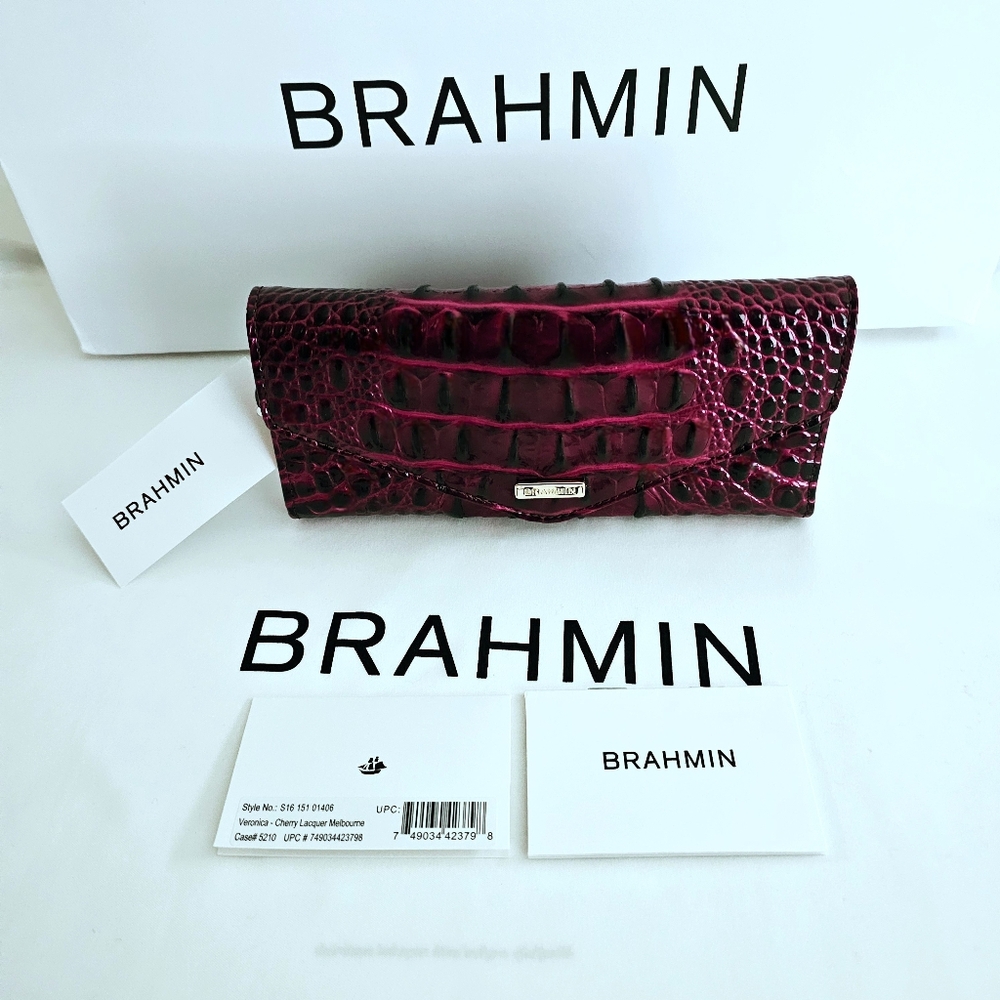 NWT Brahmin CHERRY LACQUER Veronica Wallet